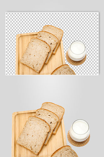 切片吐司牛奶面包食品物品PNG摄影图片