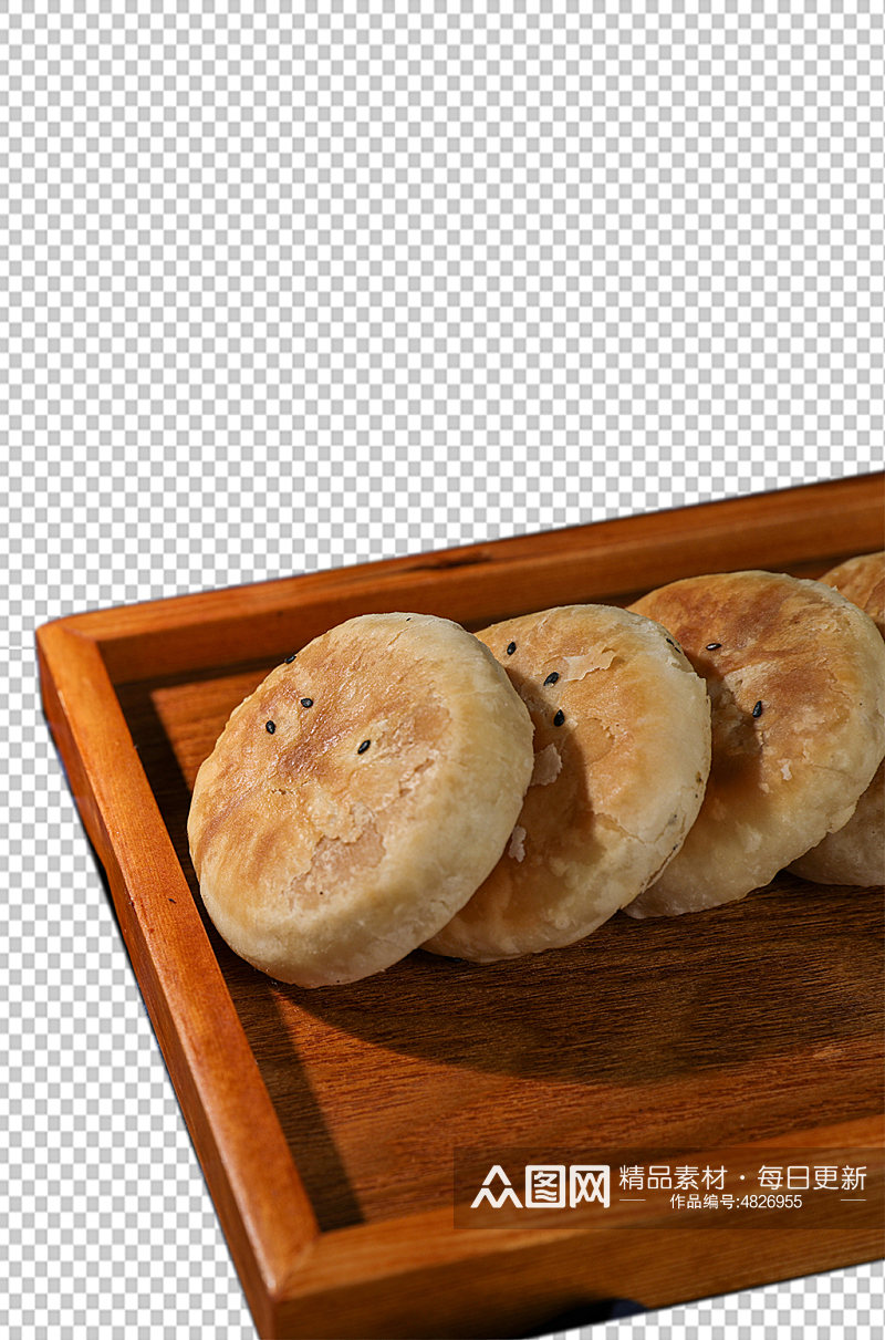 中式豆沙饼美食食品物品PNG摄影图片素材