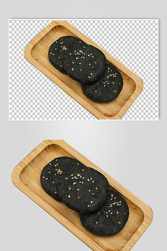 黑芝麻豆沙饼美食食品物品PNG摄影图片