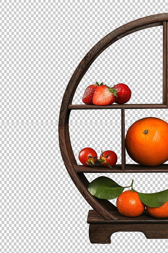 木架橙子草莓水果食品物品PNG摄影图片