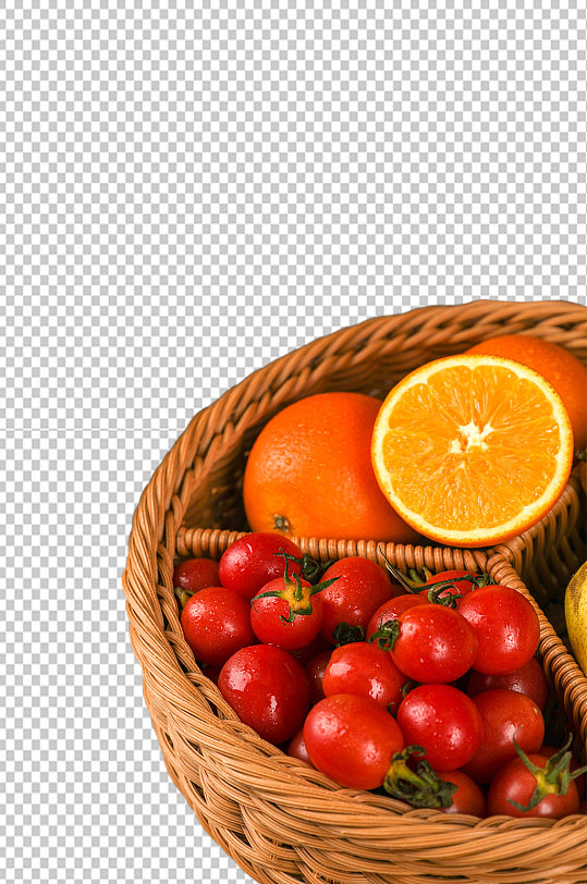 圣女果果篮水果食品物品PNG摄影图片