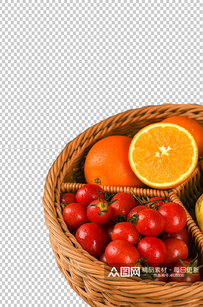 圣女果果篮水果食品物品PNG摄影图片素材