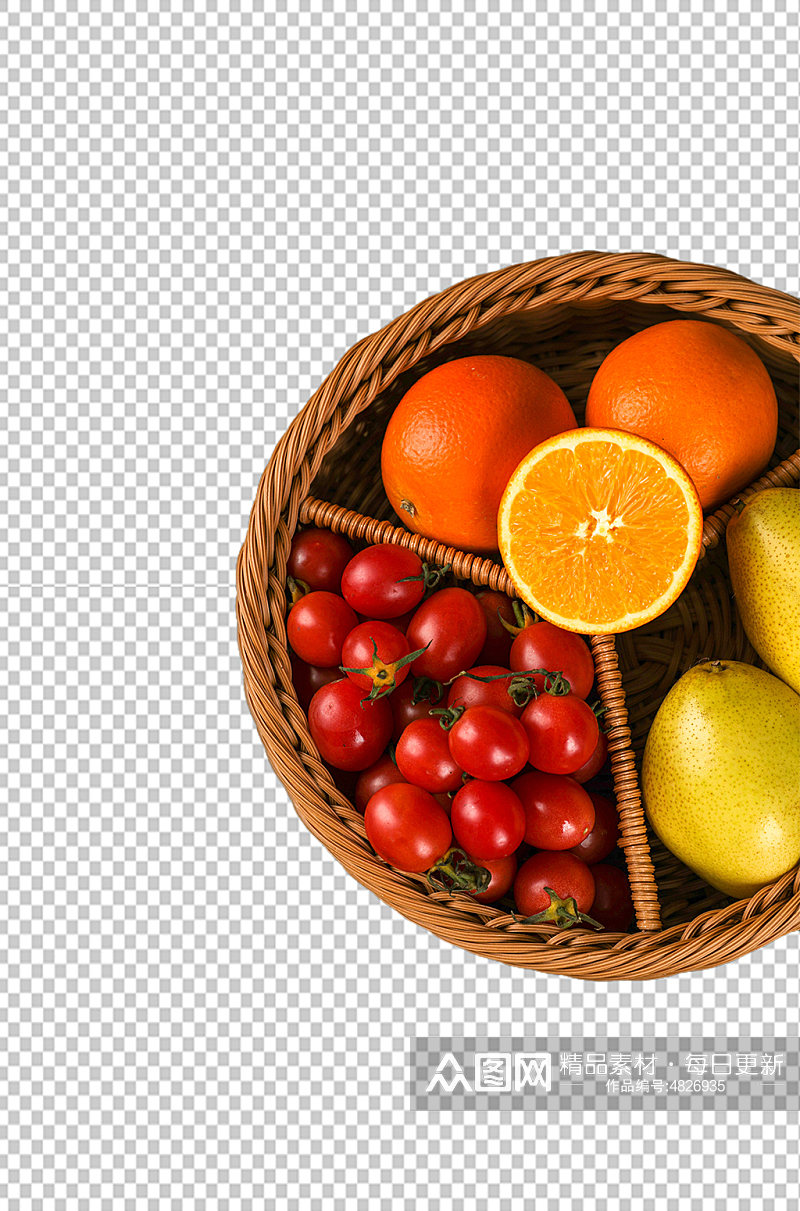 圣女果果篮水果食品物品PNG摄影图片素材