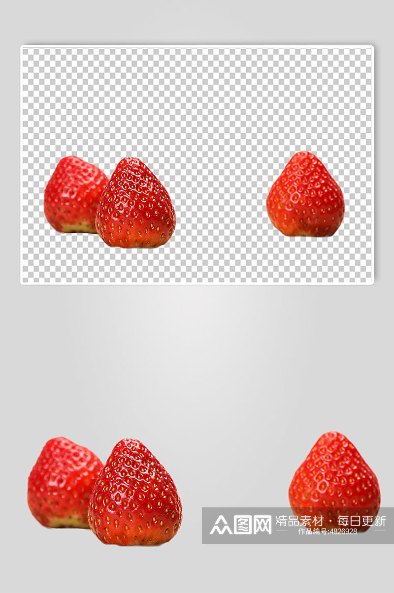 草莓排列水果食品物品PNG摄影图片素材