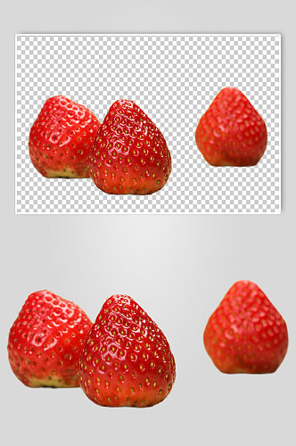 草莓排列水果食品物品PNG摄影图片