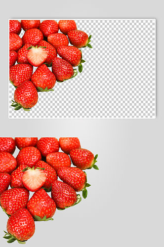 草莓排列水果食品物品PNG摄影图片