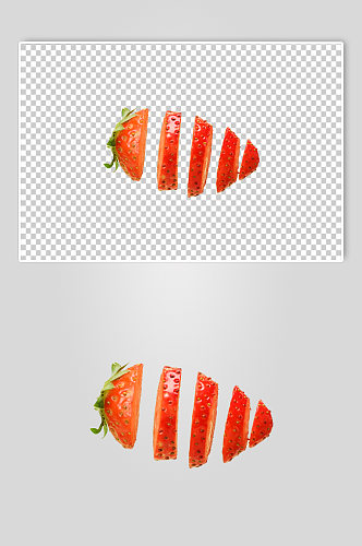 创意切面草莓水果食品物品PNG摄影图片
