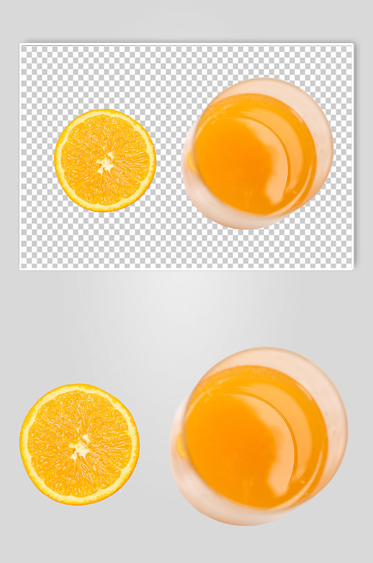 橙汁果汁橙子切面水果物品PNG摄影图片