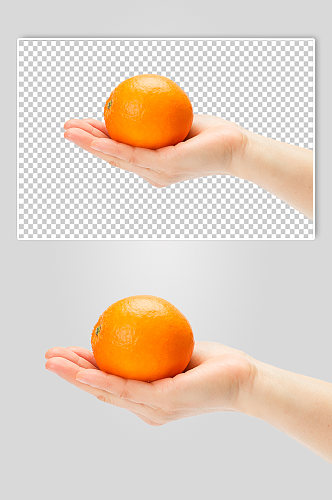 手拿橙子水果物品PNG摄影图片