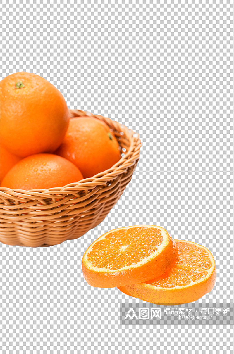 果篮橙子水果物品PNG摄影图片素材