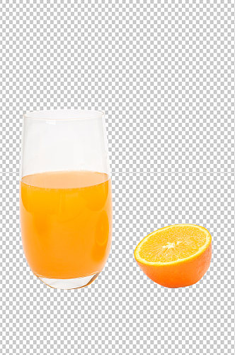 橙汁果汁橙子切面水果物品PNG摄影图片