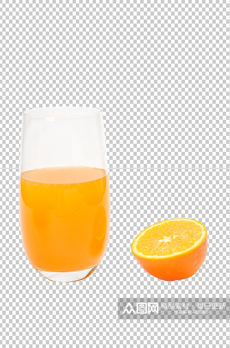橙汁果汁橙子切面水果物品PNG摄影图片素材