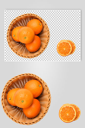 切片橙子果篮水果食品物品PNG摄影图片