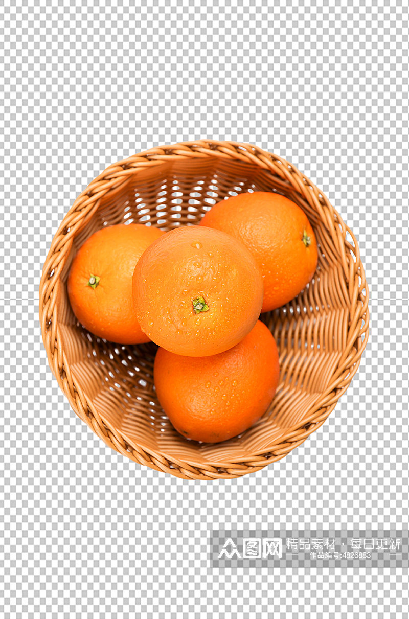 橙子果篮水果食品物品PNG摄影图片素材