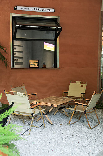 小清新咖啡厅窗口街景摄影图片