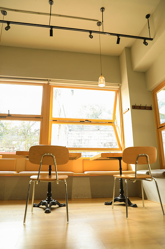 小清新日系咖啡厅餐厅室内摄影图片