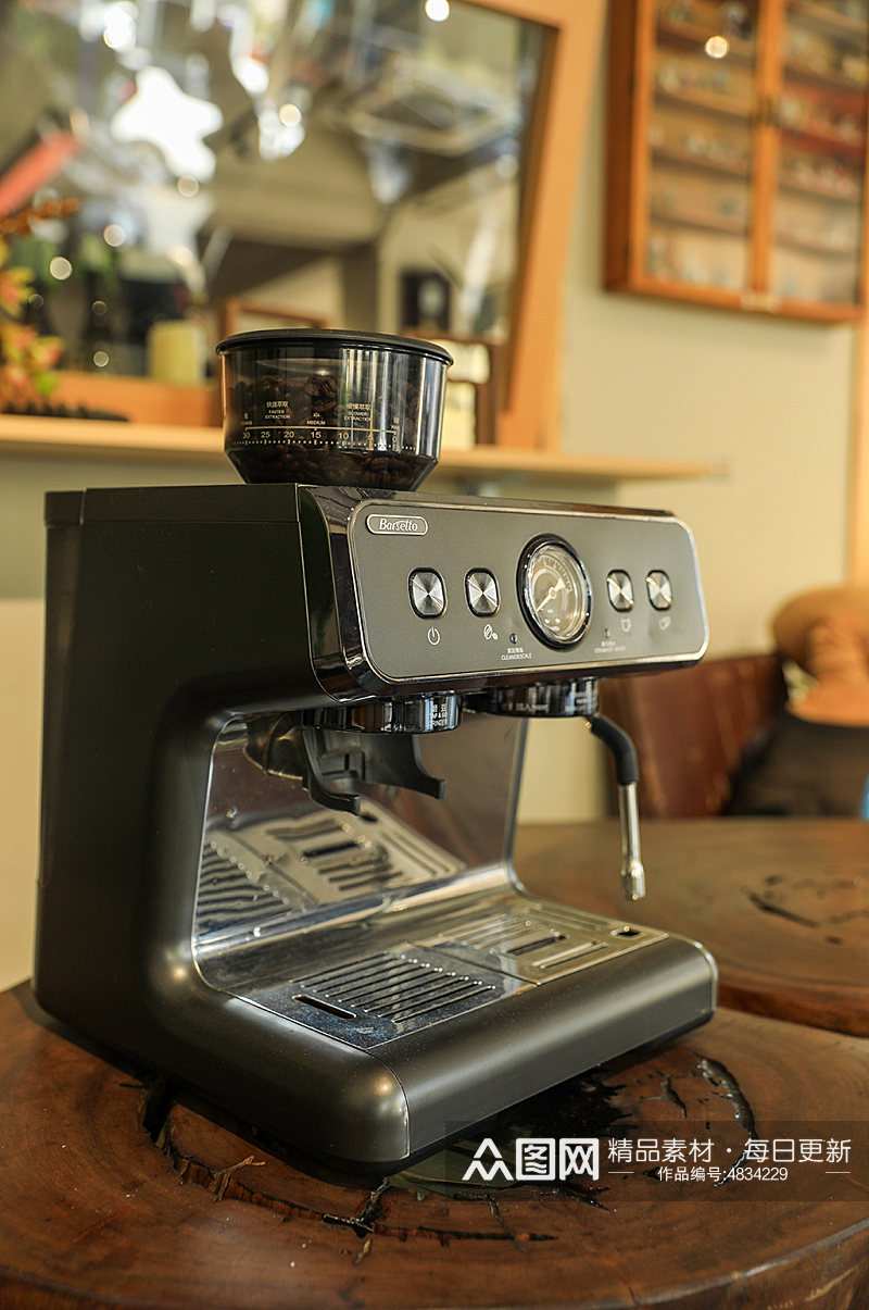 室内咖啡厅咖啡机特写元素摄影图片素材