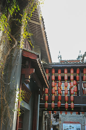 中式古镇建筑古楼元素摄影图片