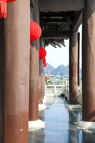 中式古镇建筑元素风光摄影图片