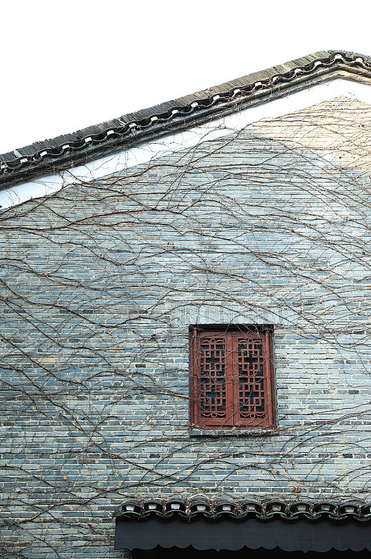 中式古镇建筑屋檐元素摄影图片