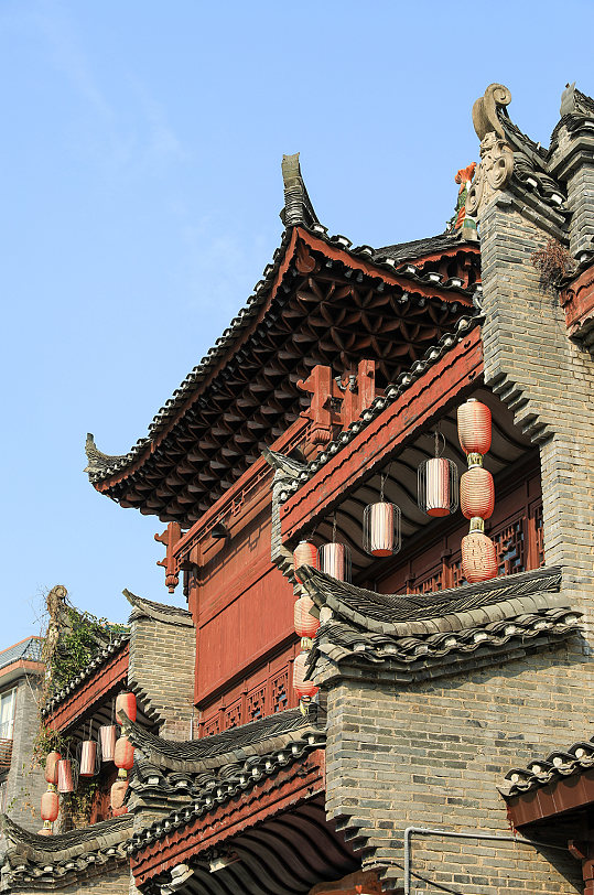 中国风建筑外景中式古镇建筑摄影图片