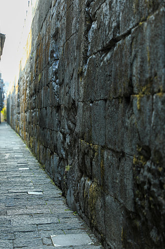 中式古镇建筑围墙肌理元素风光摄影图片