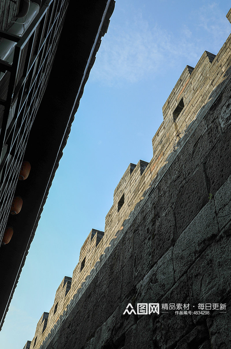 中式古镇建筑围墙元素风光摄影图片素材