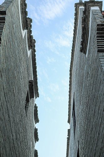 中国风建筑外景围墙中式古镇建筑摄影图片