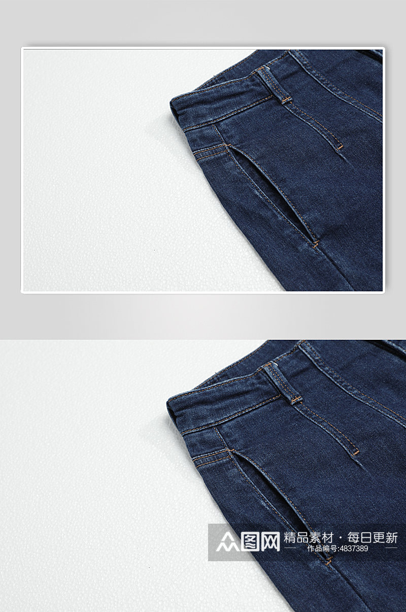 深蓝色牛仔裤春装服装摄影图片素材