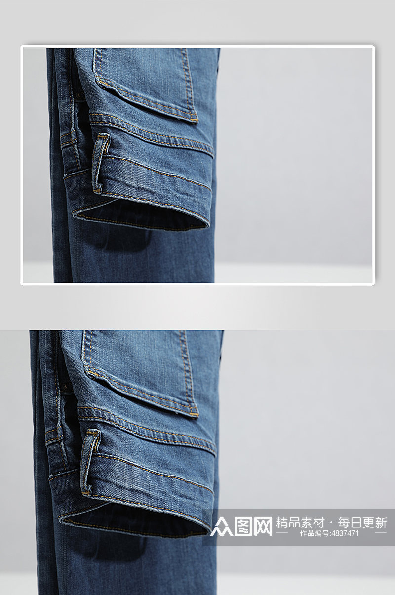蓝色牛仔裤春装服装摄影图片素材