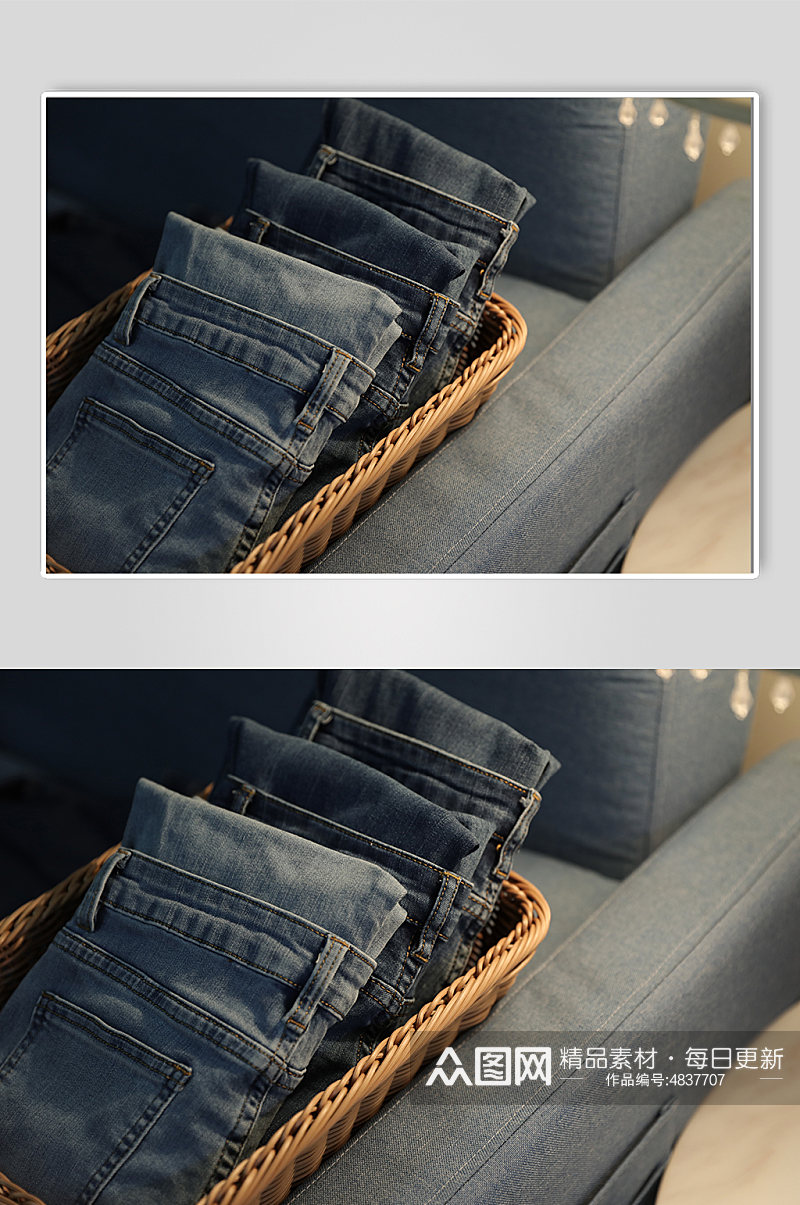 灰色牛仔裤春装服装摄影图片素材