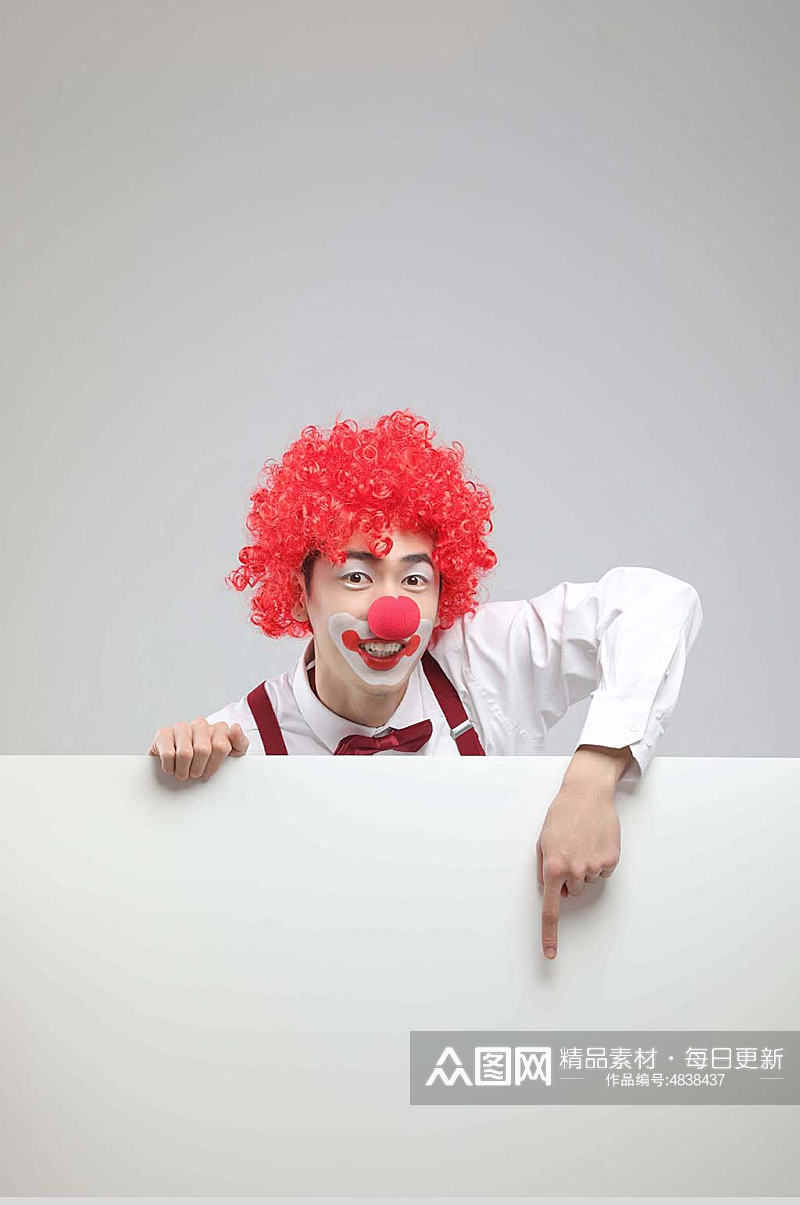 红色小丑人物摄影图片素材