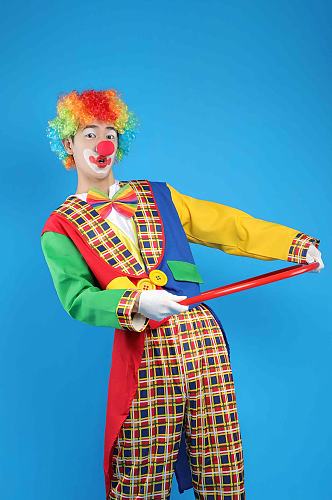 滑稽彩色愚人节小丑人物摄影图片