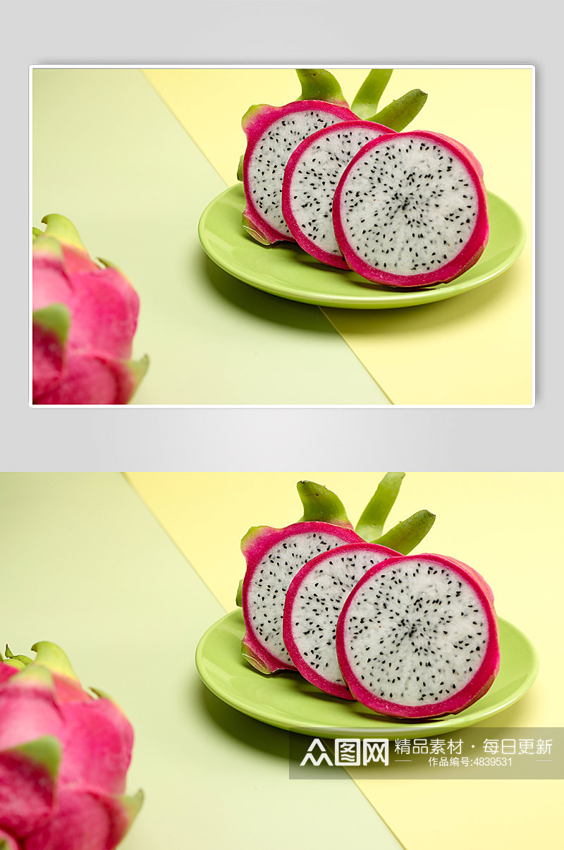 新鲜火龙果切面水果食物物品摄影图片素材
