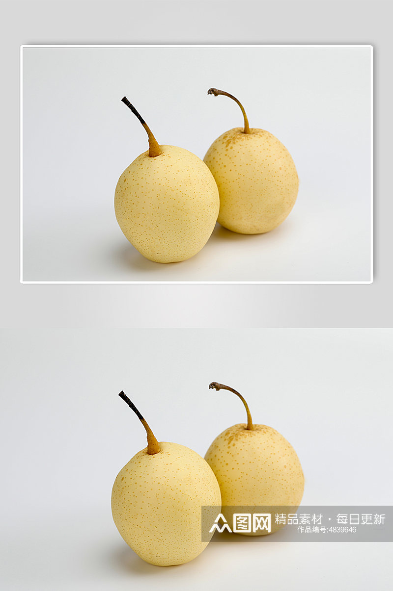 两个新鲜梨子水果食物物品摄影图片素材