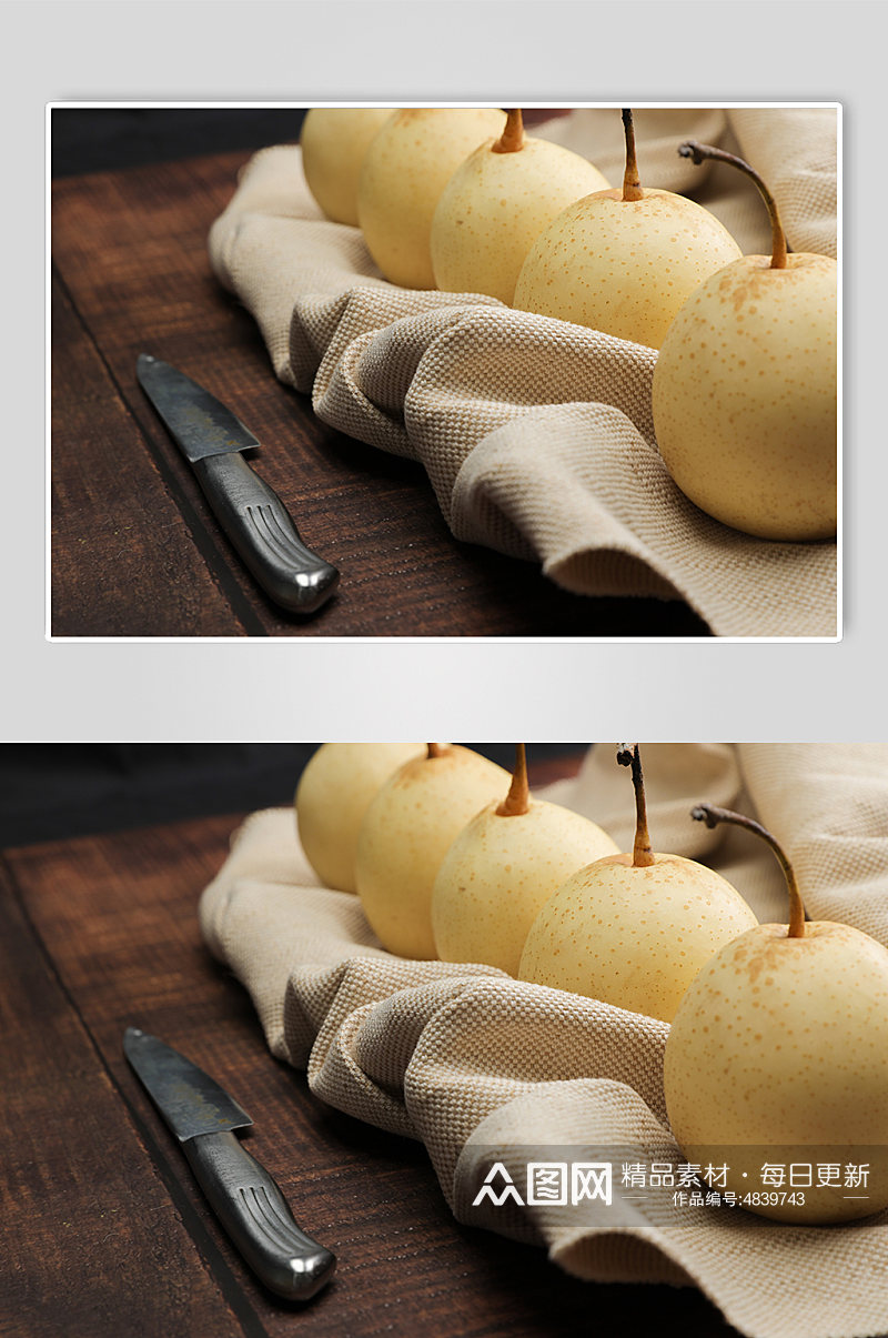 新鲜梨子排列水果食物物品摄影图片素材