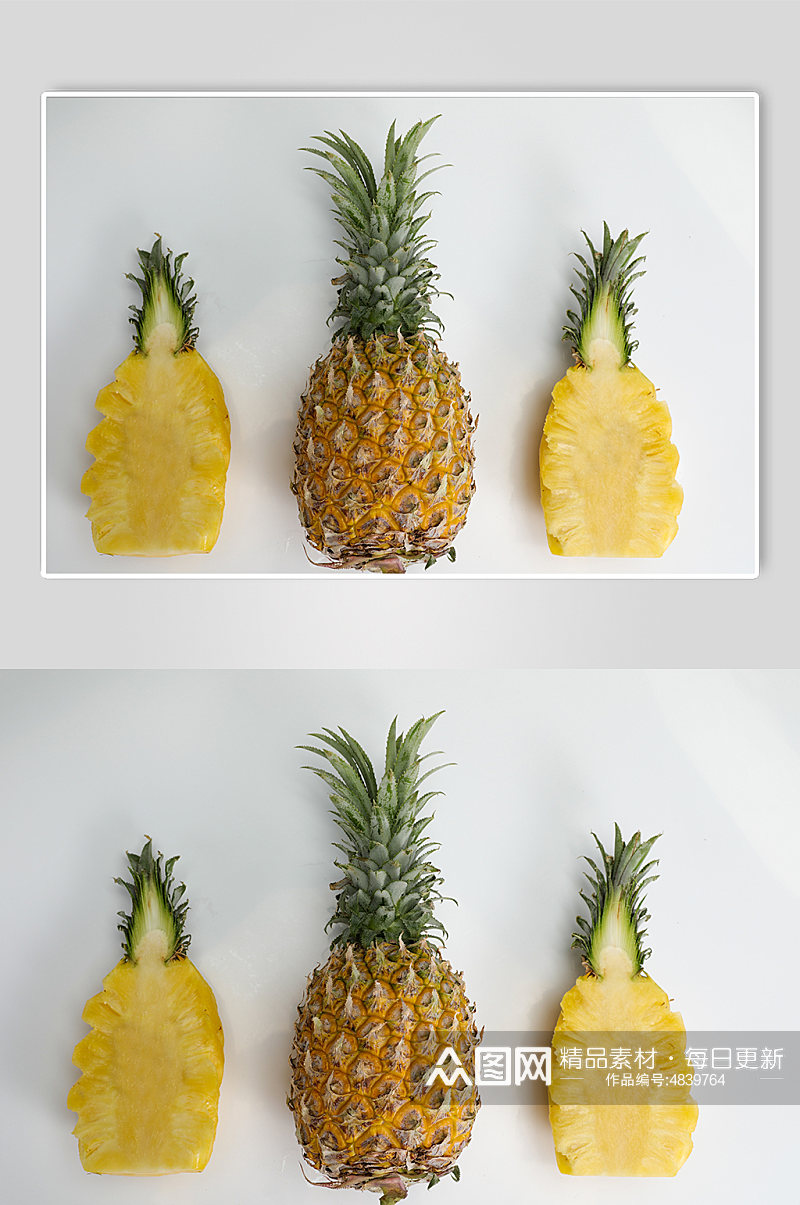 切面菠萝新鲜菠萝水果食物物品摄影图片素材