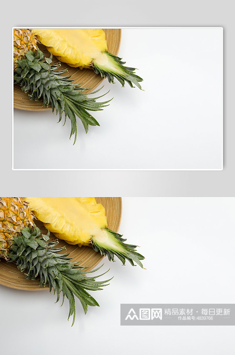 切面菠萝新鲜菠萝水果食物物品摄影图片素材