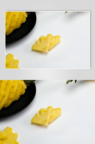 削皮菠萝切块菠萝水果食物物品摄影图片