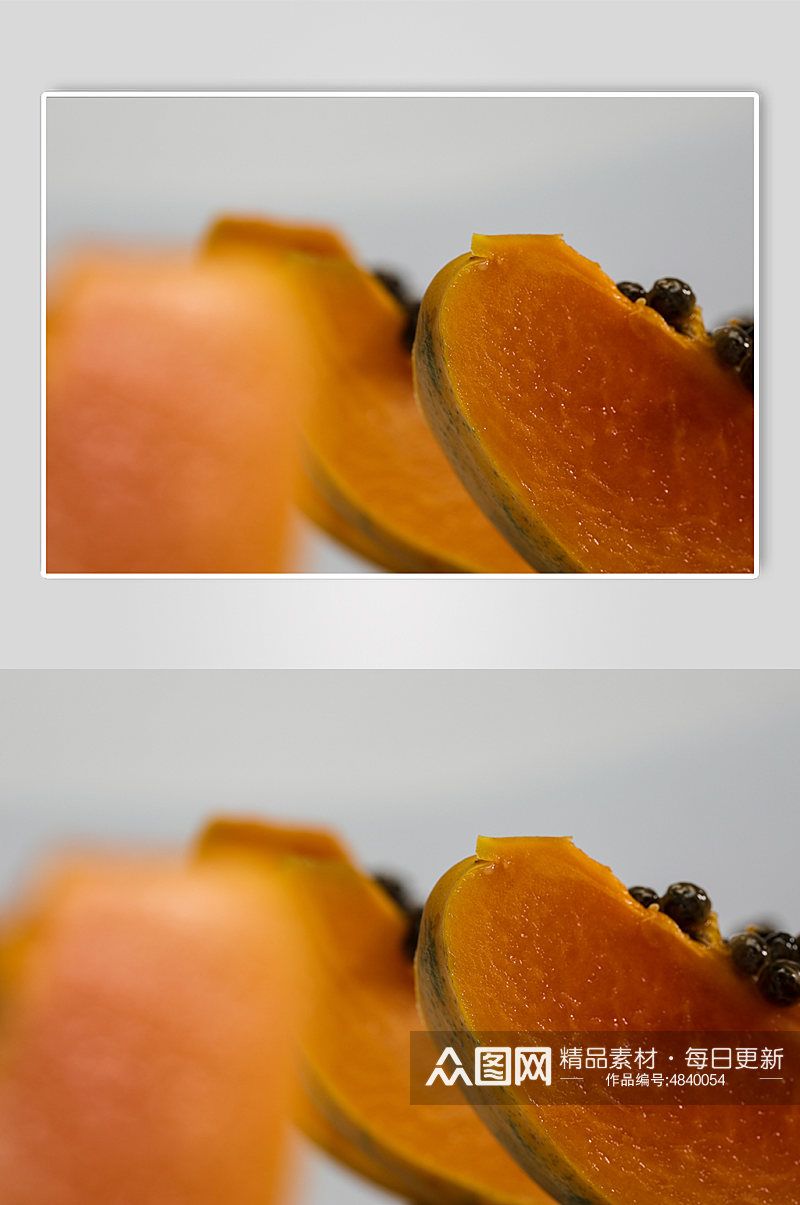 木瓜切片排列水果食物物品摄影图片素材