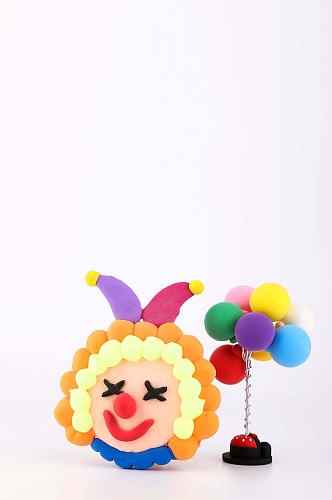 愚人节黏土小丑气球愚人节物品摄影图片