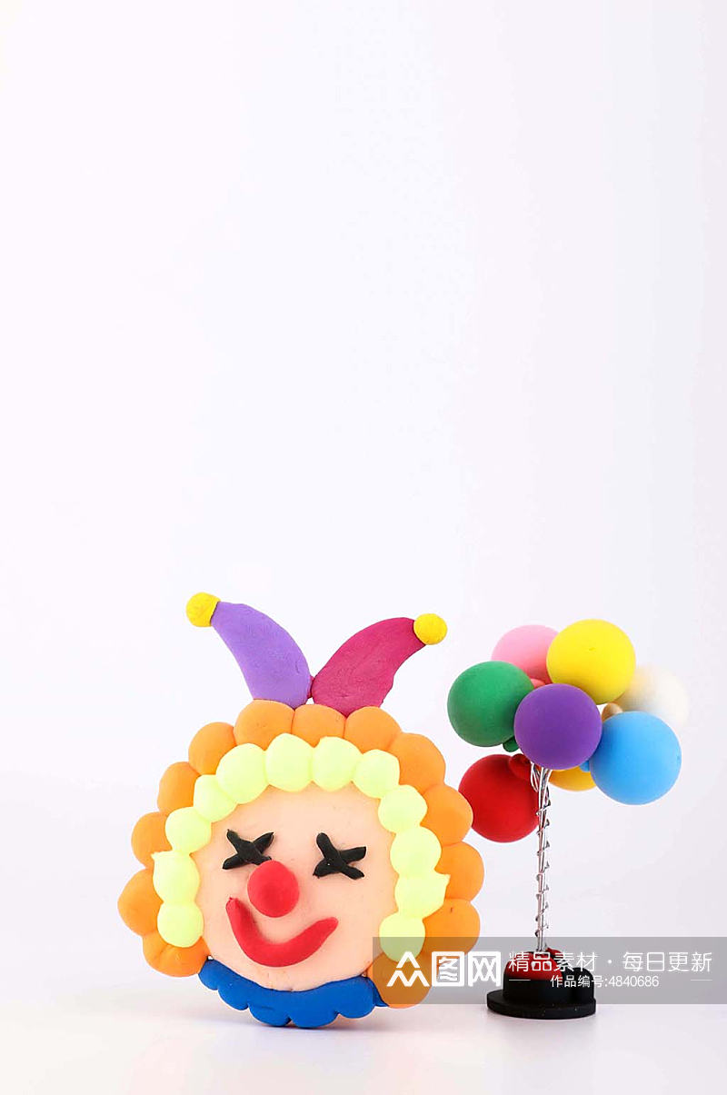 愚人节黏土小丑气球愚人节物品摄影图片素材