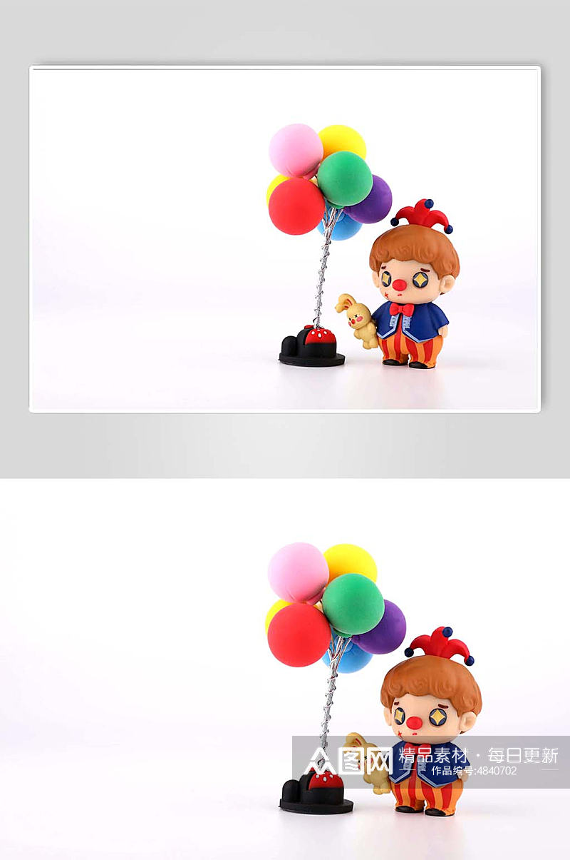 愚人节小丑玩偶黏土气球愚人节物品摄影图片素材