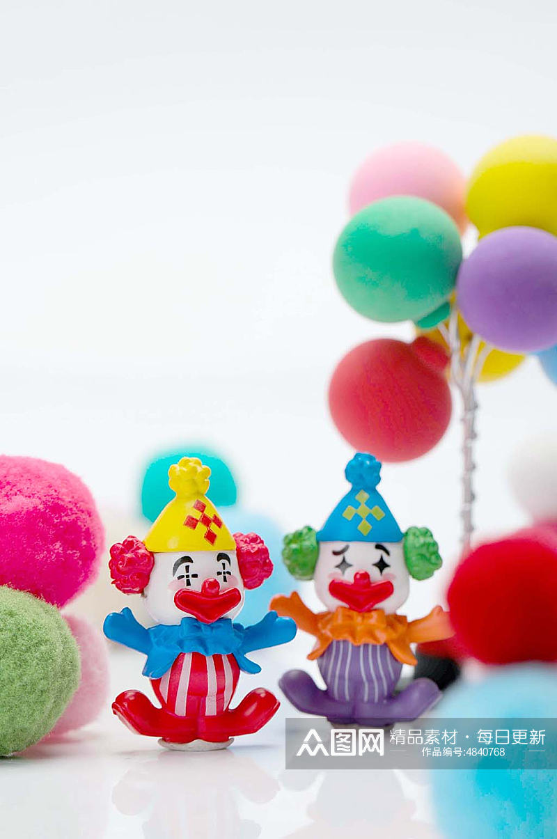 愚人节小丑玩偶黏土气球愚人节物品摄影图片素材