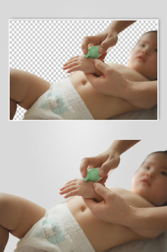 婴幼儿小孩推拿按摩PNG免抠摄影图