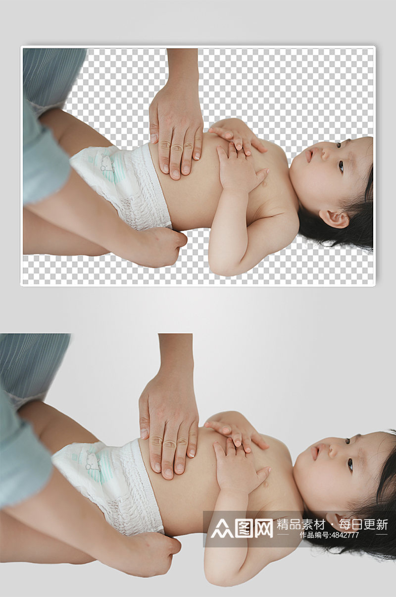 婴幼儿小孩推拿按摩PNG免抠摄影图素材