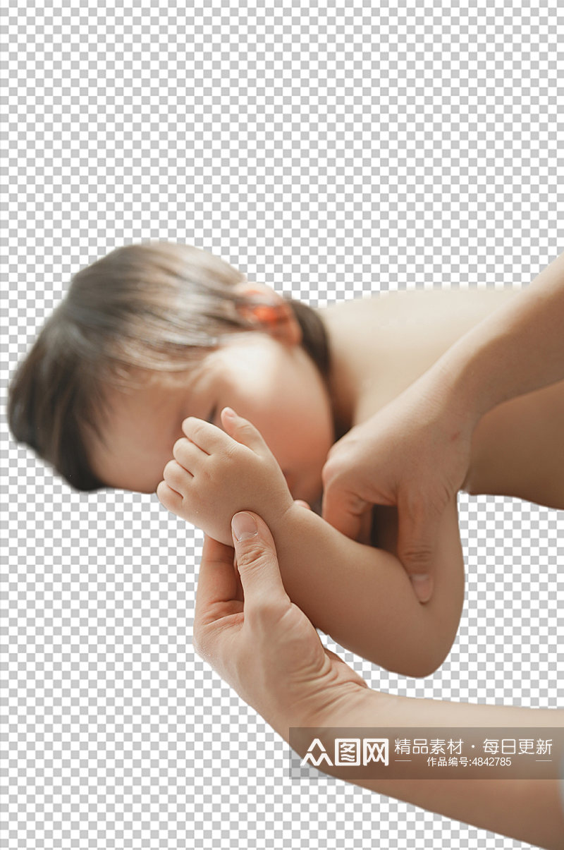 婴幼儿小孩推拿按摩PNG免抠摄影图素材