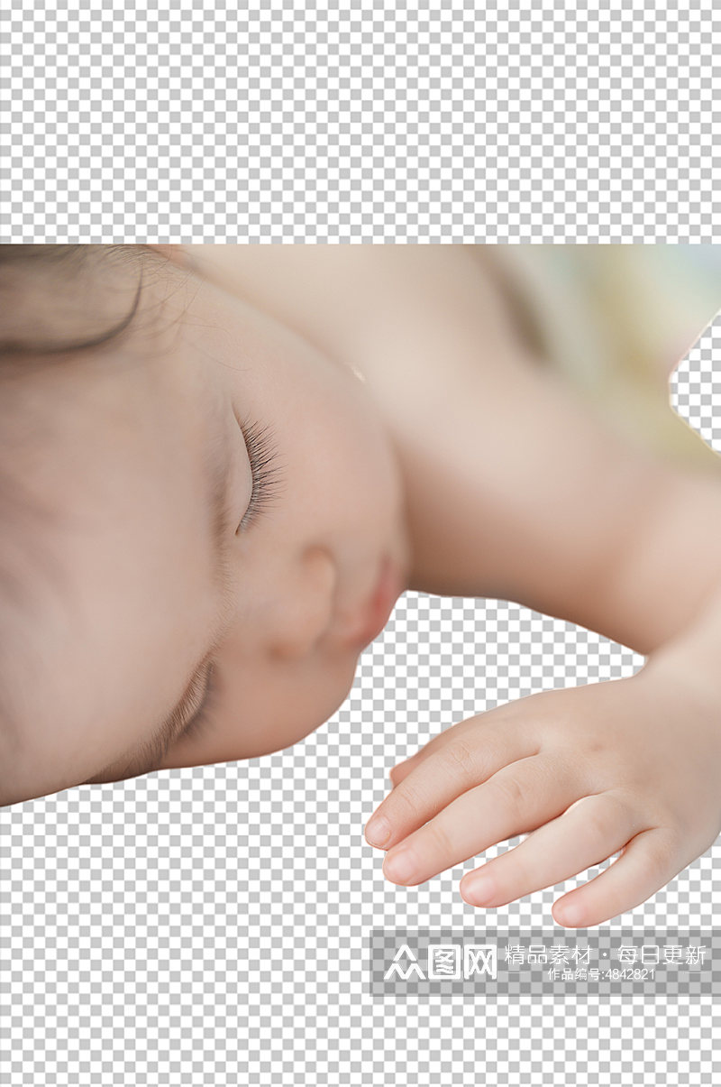 可爱婴幼儿睡觉PNG免抠摄影图素材