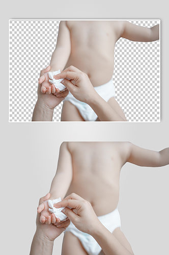 可爱幼儿婴儿清理手部PNG免抠摄影图