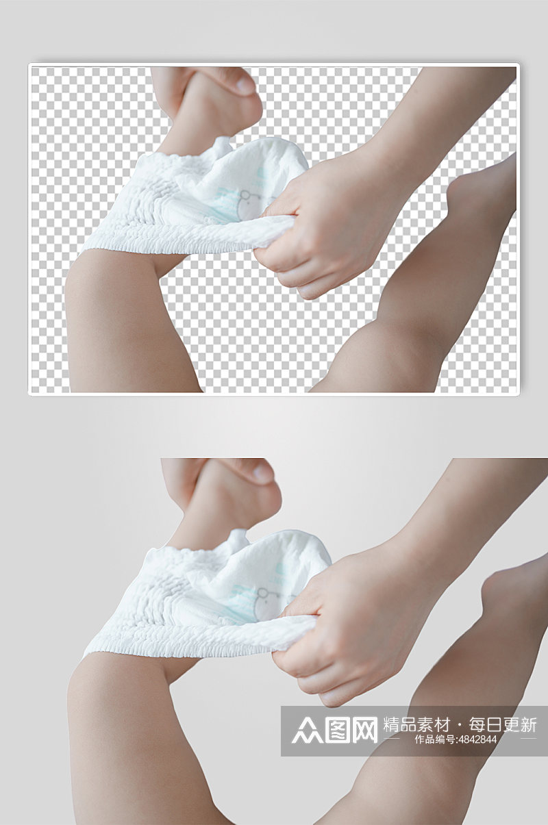 可爱婴幼儿换尿布PNG免抠摄影图素材